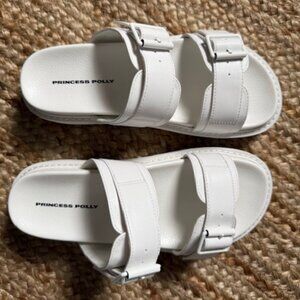 PRINCESS POLLY Ma Belle Sandals All White